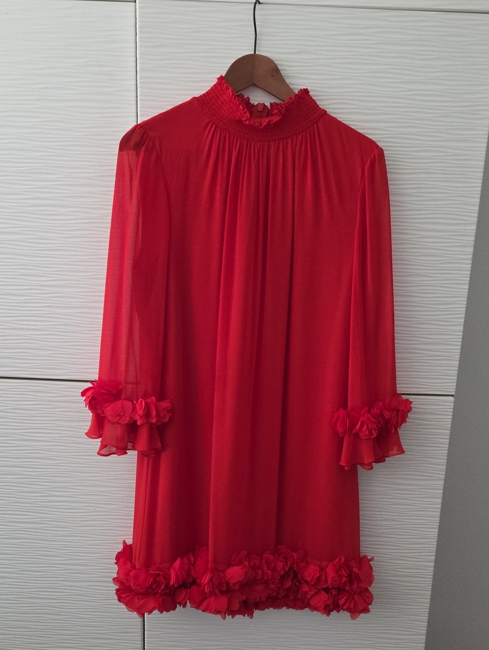 Alex Marie Bright Red Satin Dress